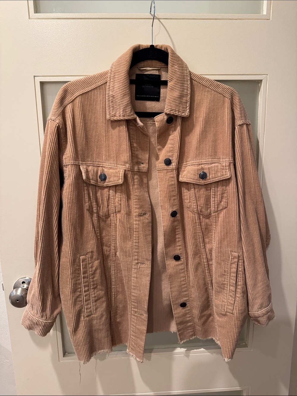 Zara Oversized Camel Tan Corduroy Jacket Size XS